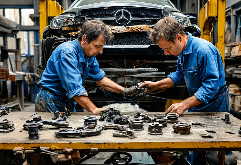 Снятие и установка переднего нижнего рычага Mercedes Benz W205